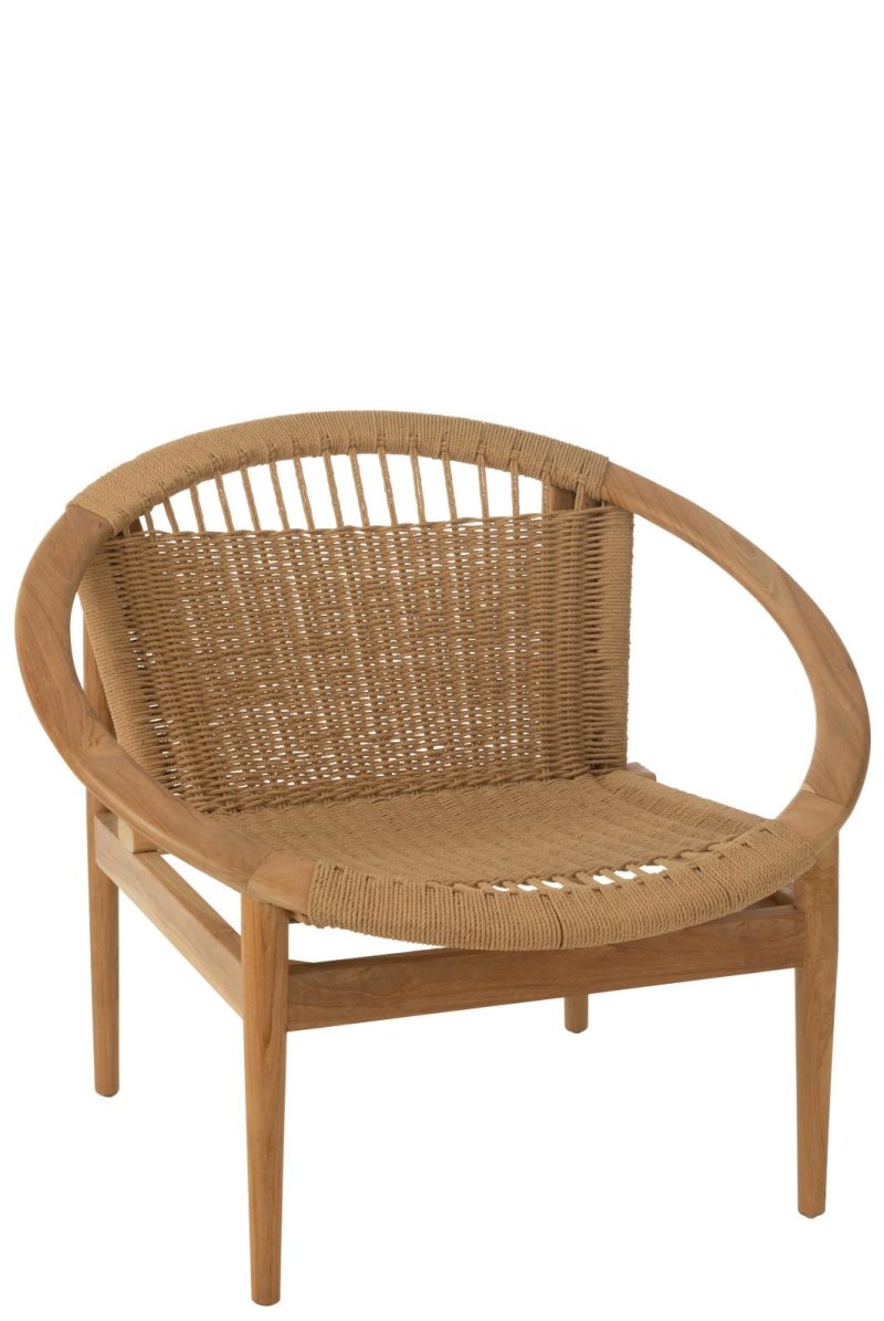 Chaise ronde teck naturel