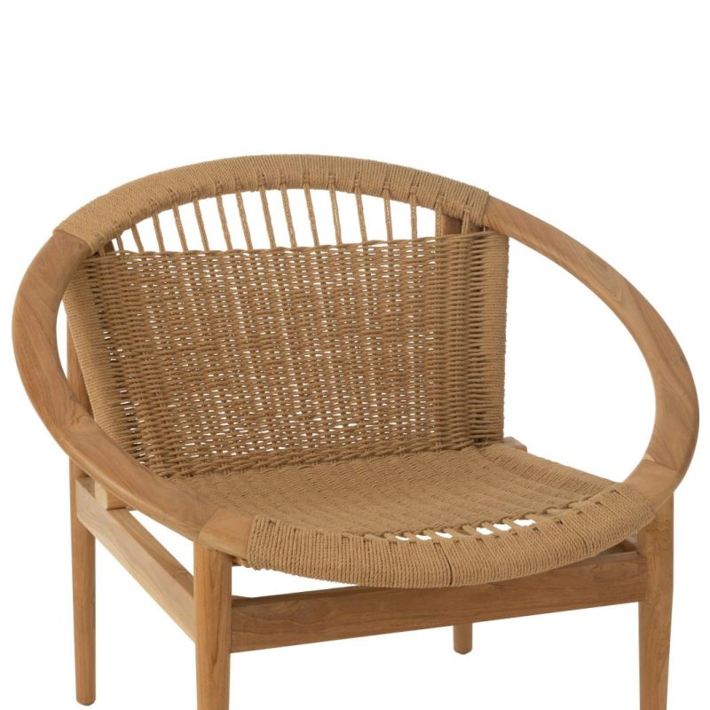 Chaise ronde teck naturel