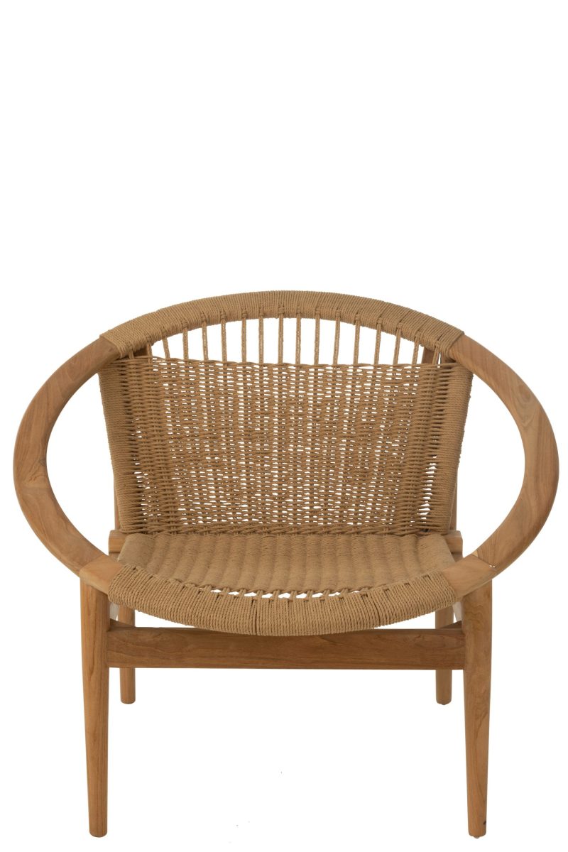 Chaise ronde teck naturel - Image 2