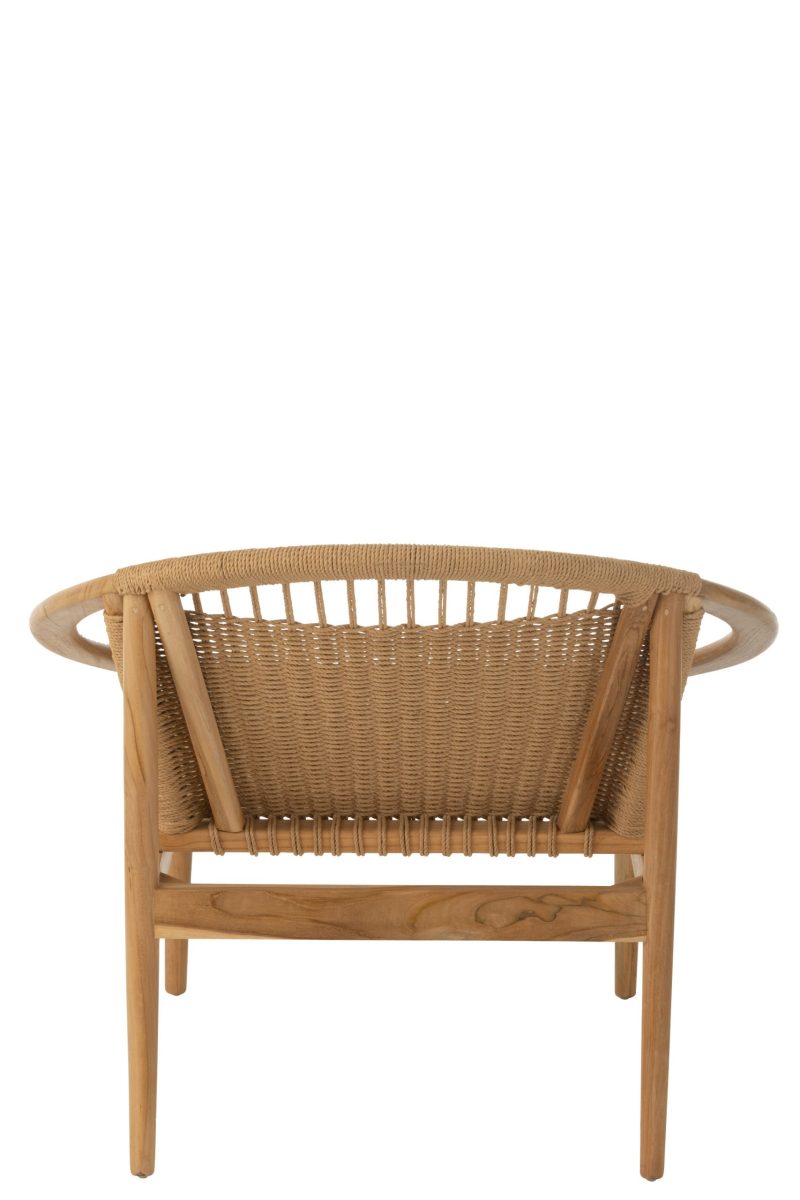Chaise ronde teck naturel - Image 4