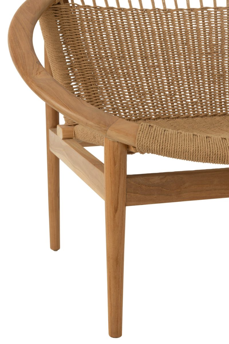 Chaise ronde teck naturel - Image 5