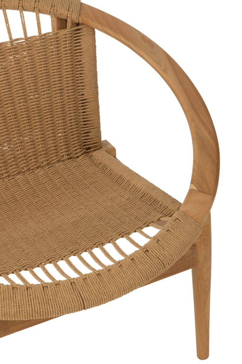 Chaise ronde teck naturel - Image 6