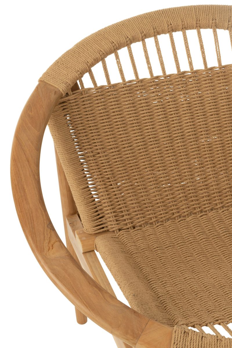 Chaise ronde teck naturel - Image 7