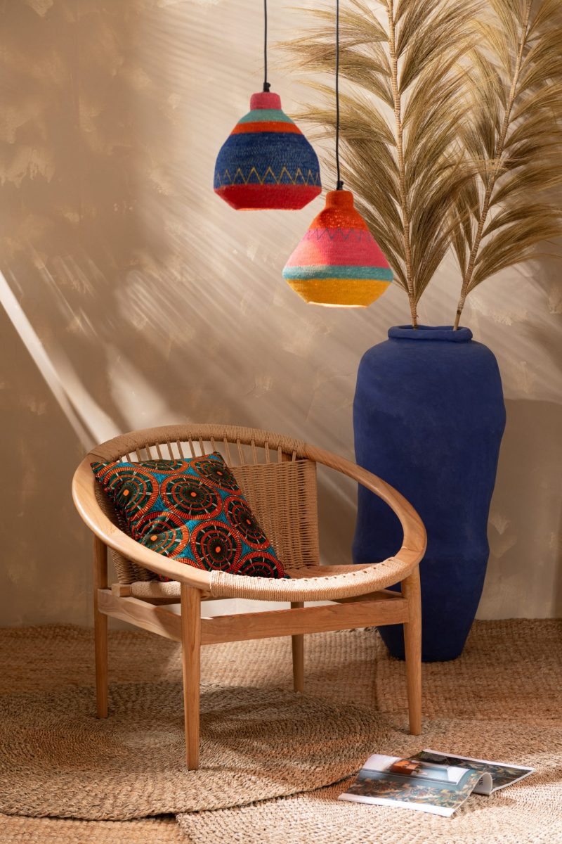 Chaise ronde teck naturel - Image 8