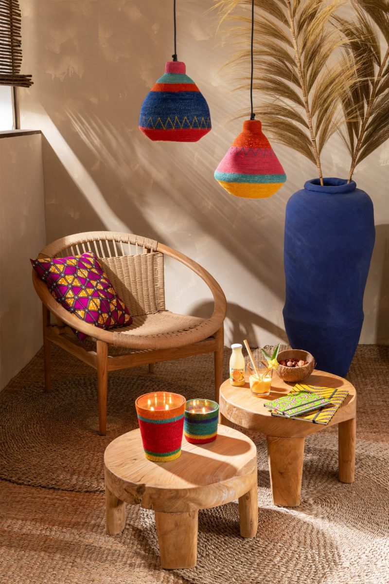 Chaise ronde teck naturel - Image 9