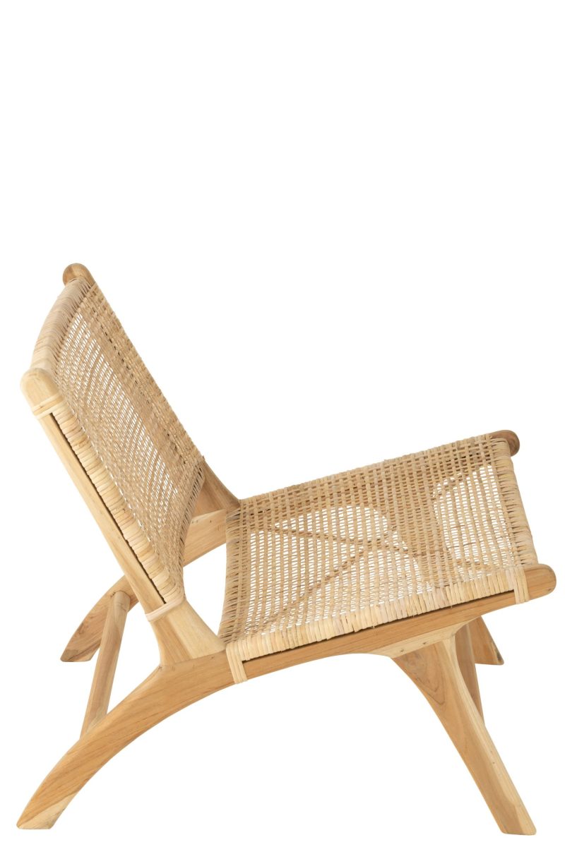 Chaise longue tissage desserré rotin naturel - Image 3
