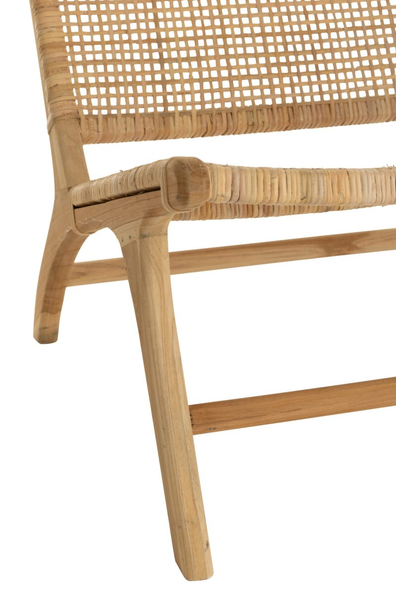 Chaise longue tissage desserré rotin naturel - Image 5