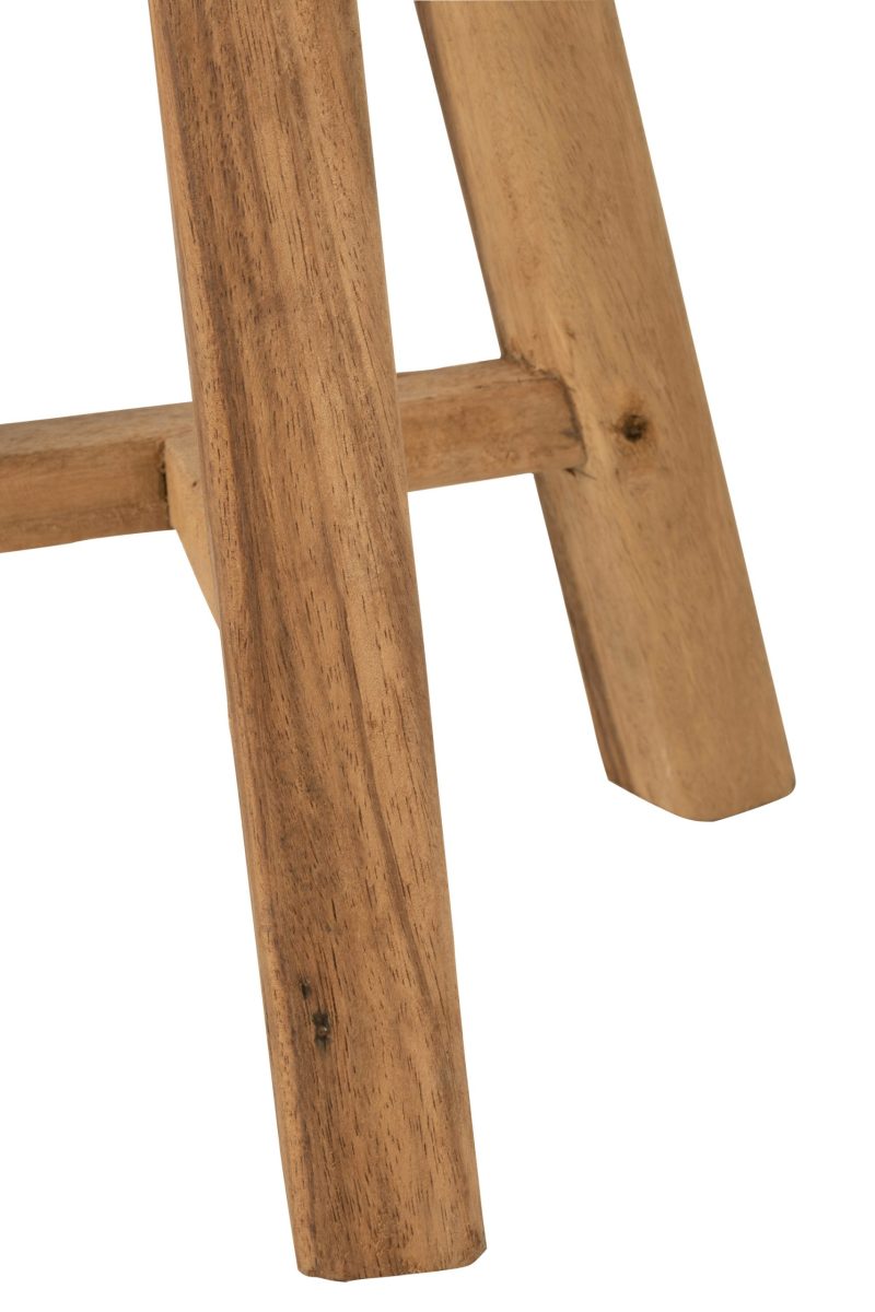 Tabouret rond teck recycle naturel - Image 4