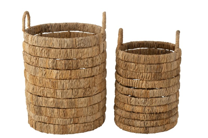 Set de 2 paniers cylindres jacinthe d'eau naturel - Image 2