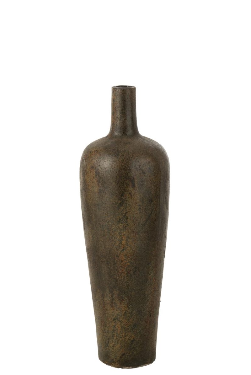 Vase victor ciment brun medium
