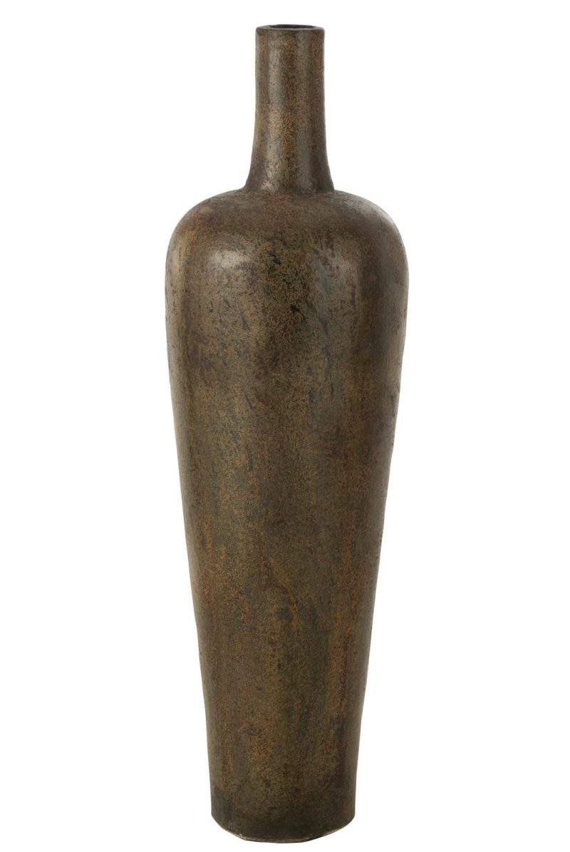 Vase victor ciment brun large