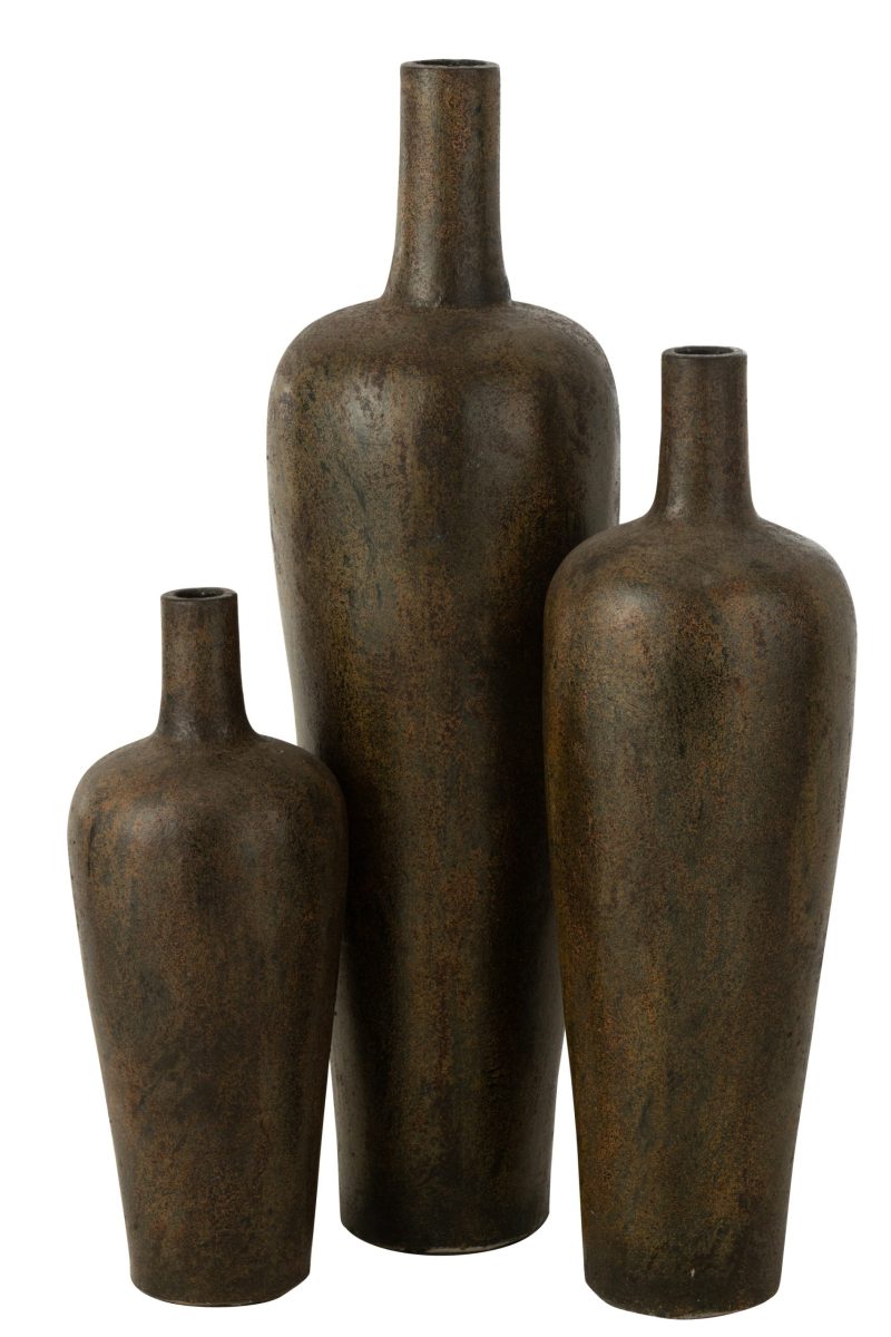 Vase victor ciment brun large - Image 2