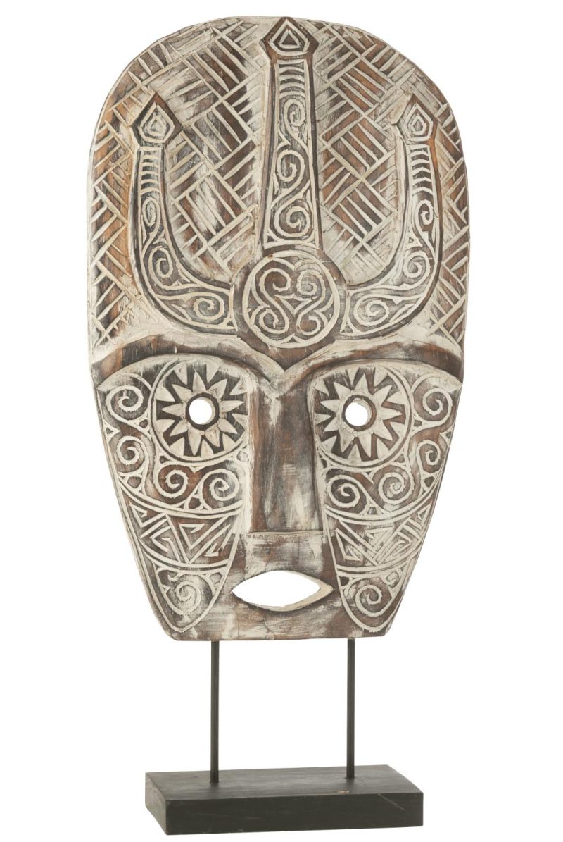 Masque sur pied zihao bois d'albasia naturel