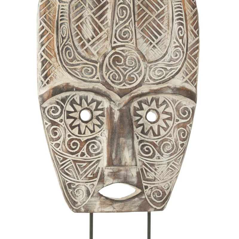 Masque sur pied zihao bois d'albasia naturel