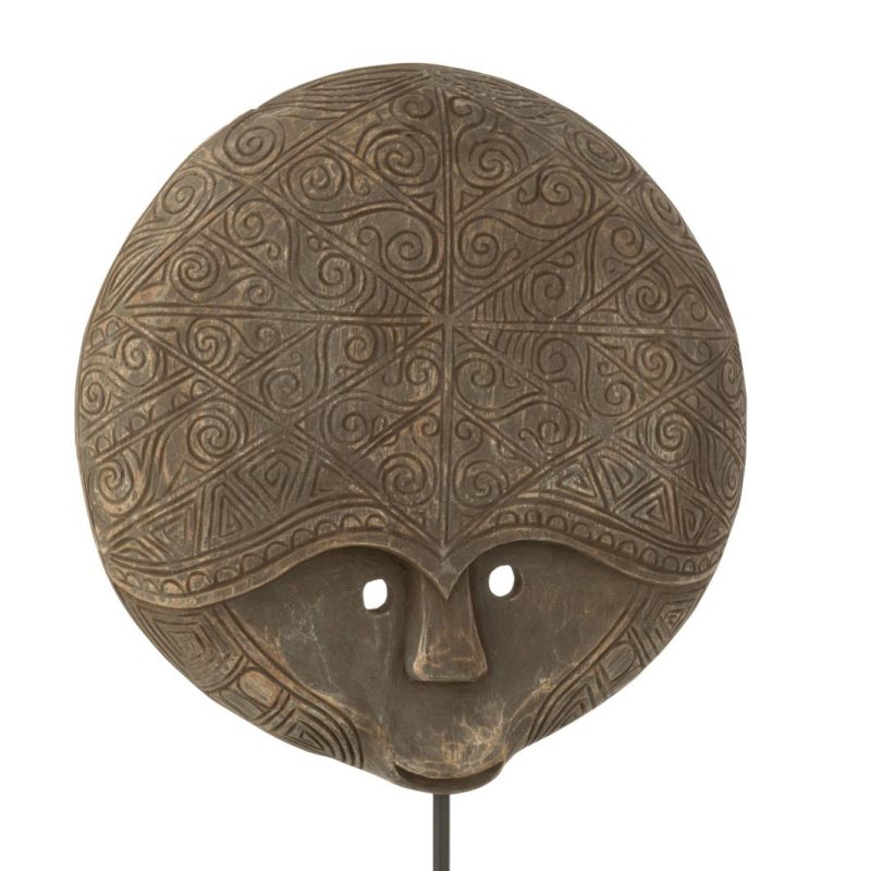 Masque sur pied julien bois d'albasia brun
