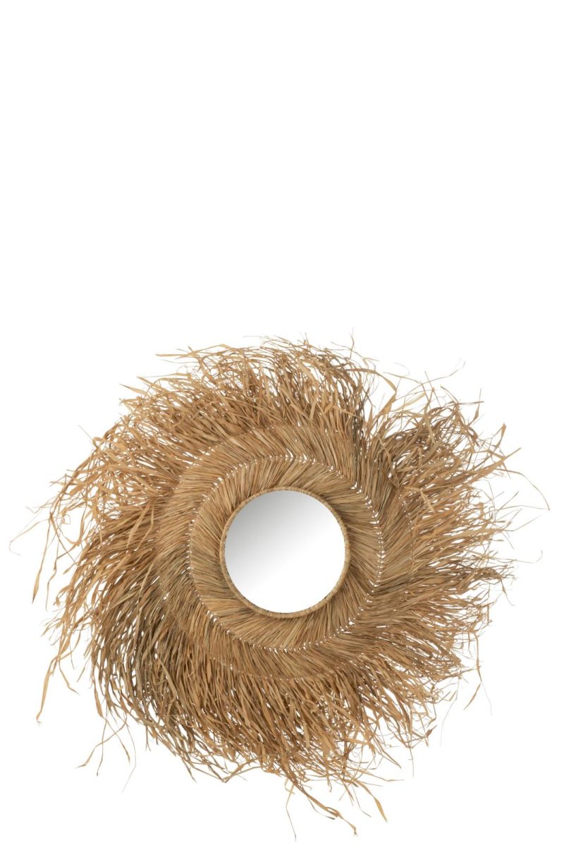 Miroir rond jonc naturel