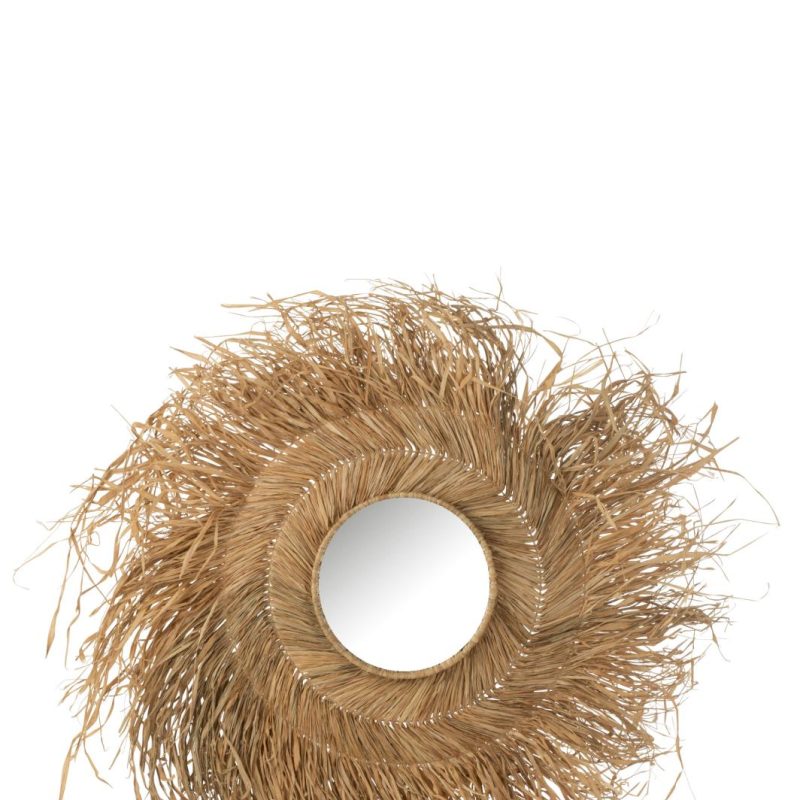 Miroir rond jonc naturel