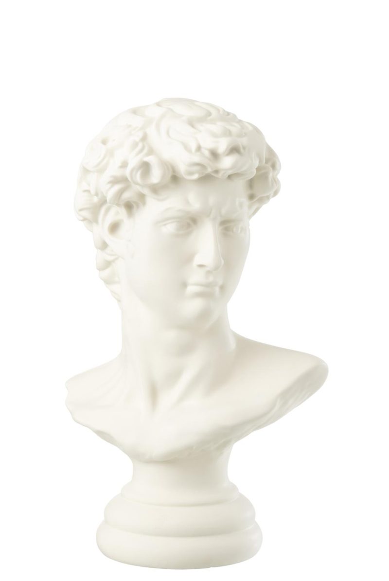 Buste david resine blanc large