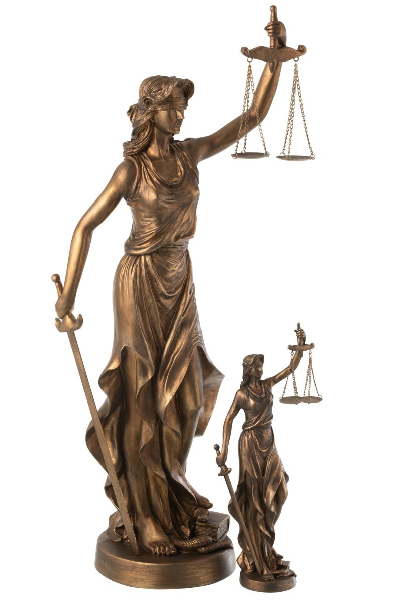 Femme justice resine cuivre large - Image 2
