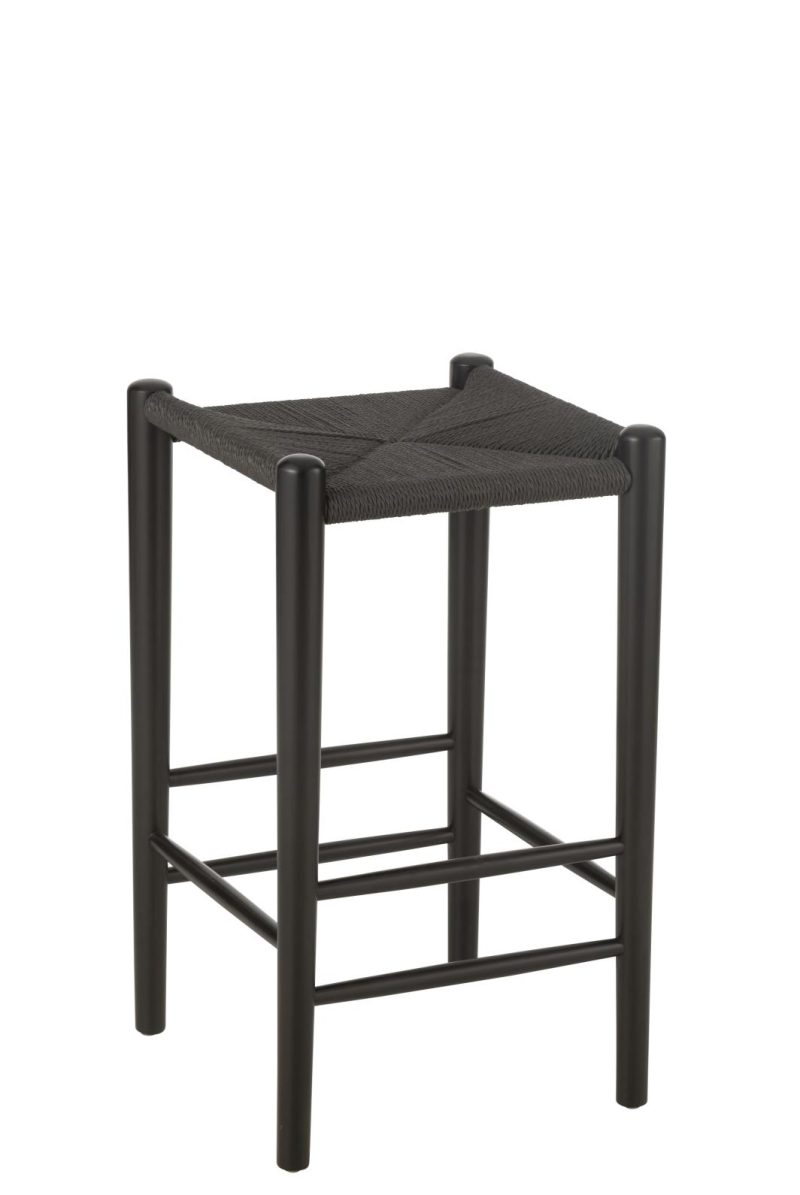 Chaise de bar orient bois de hetre/corde noir