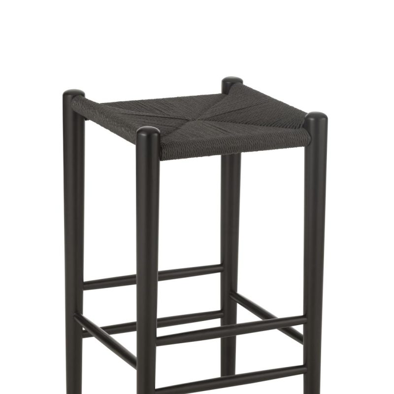 Chaise de bar orient bois de hetre/corde noir