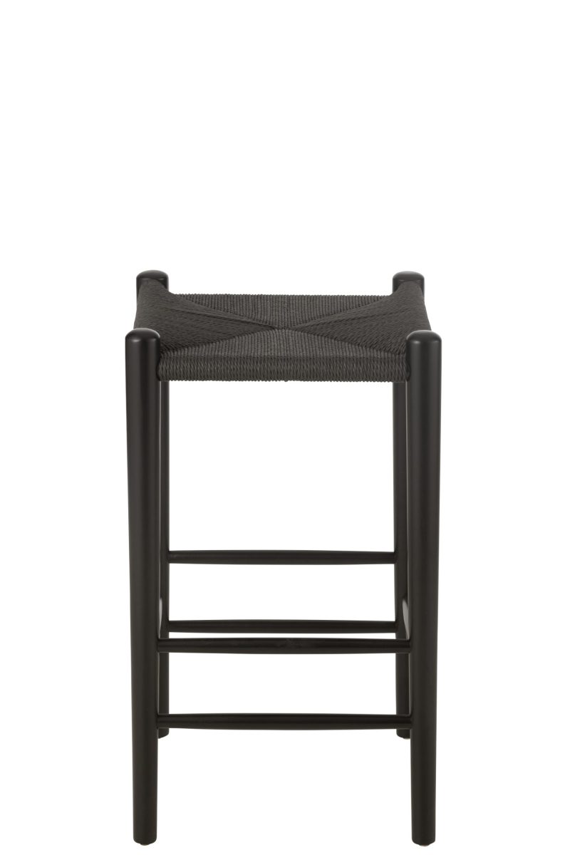 Chaise de bar orient bois de hetre/corde noir - Image 2