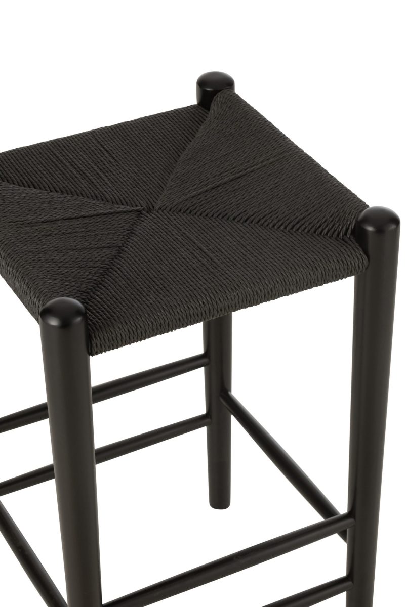 Chaise de bar orient bois de hetre/corde noir - Image 4