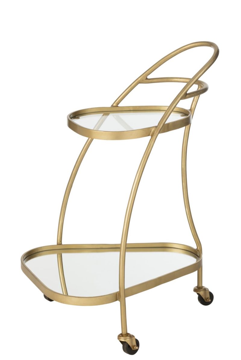 Desserte triangle metal/miroir or