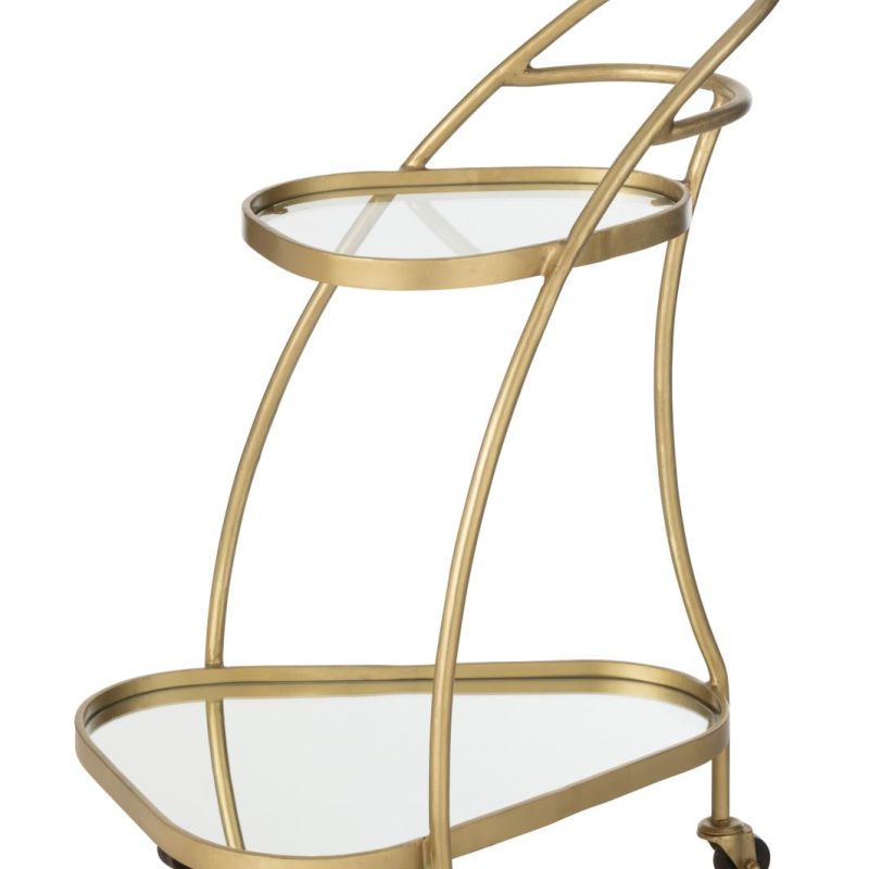 Desserte triangle metal/miroir or