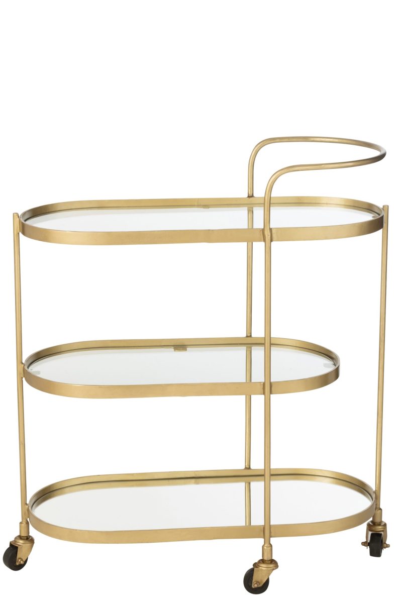 Desserte ovale metal/miroir or - Image 2