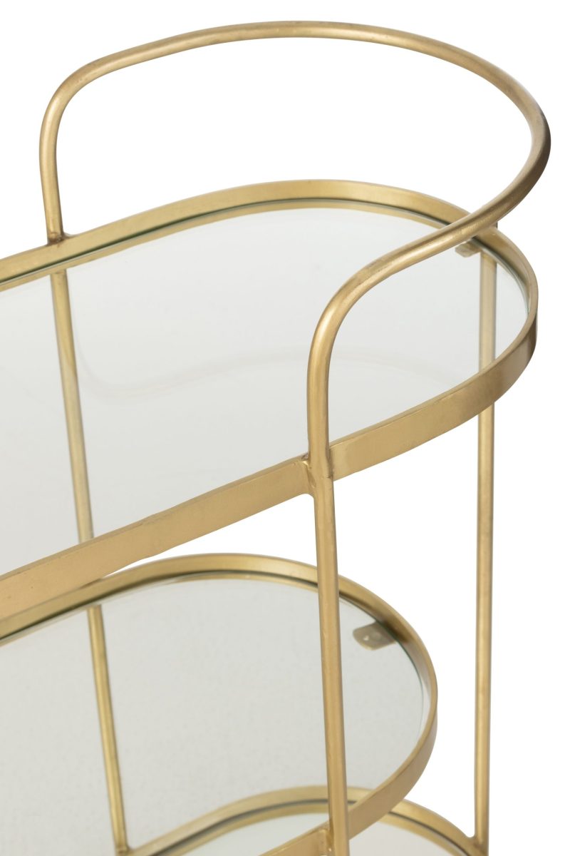 Desserte ovale metal/miroir or - Image 4