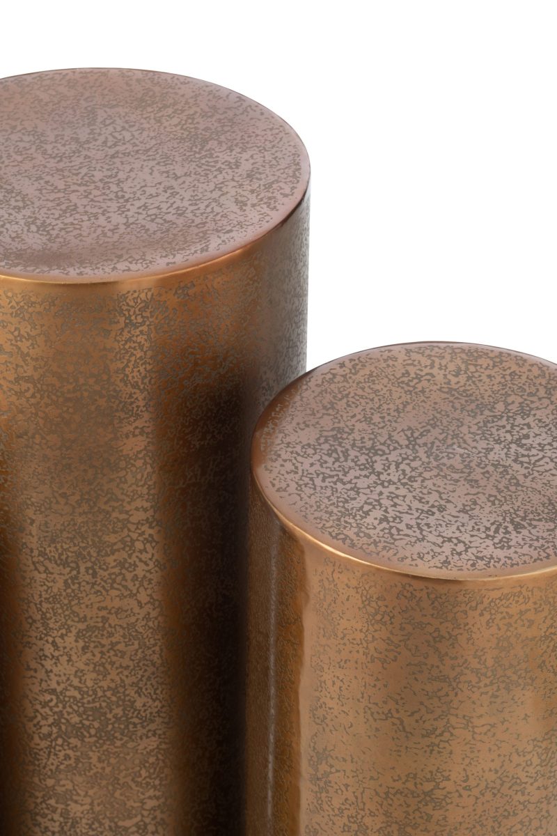 Set de 3 piliers rond metal or - Image 4