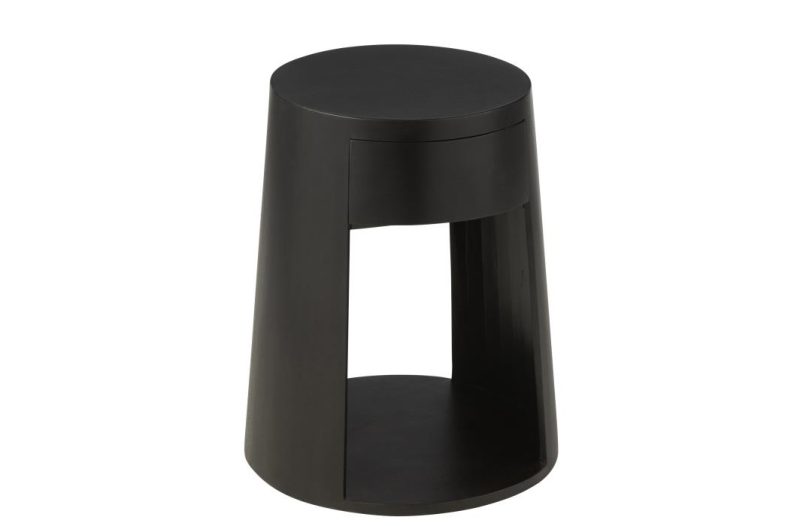 Table basse drawn bois de manguier/mdf noir