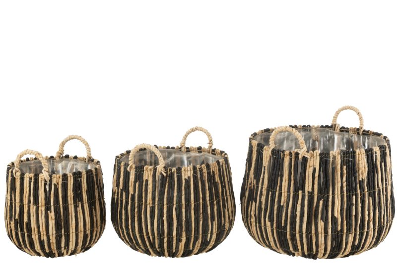 Set de 3 panier maste mais/fer noir/naturel - Image 2