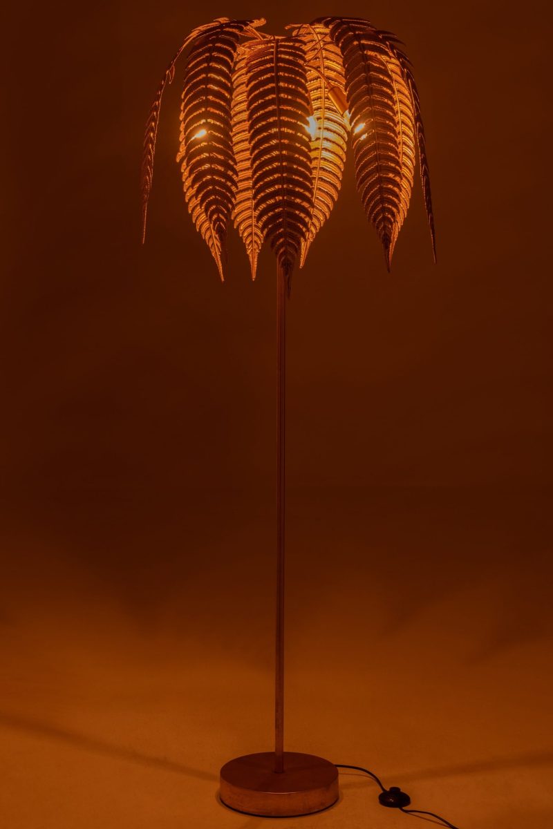 Lampe feuilles metal or - Image 5