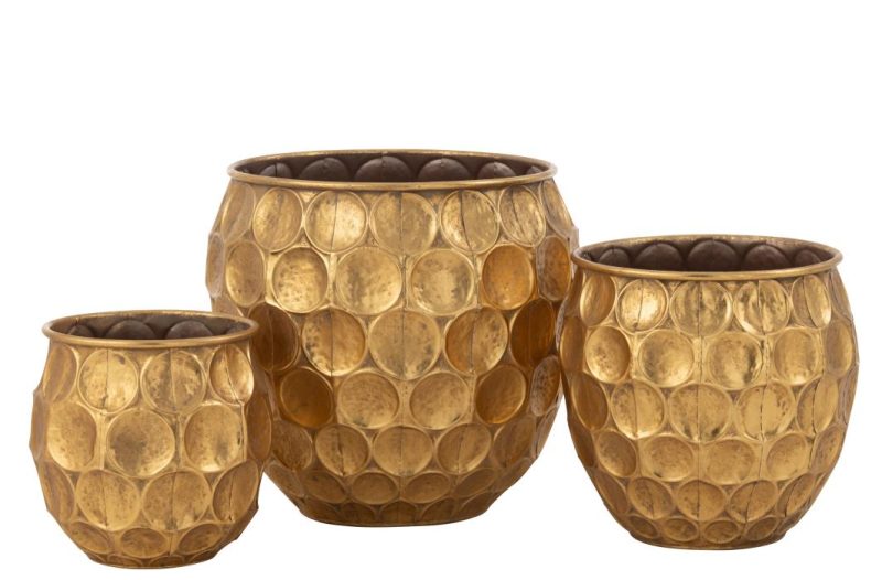 Set de 3 pots dalton metal or