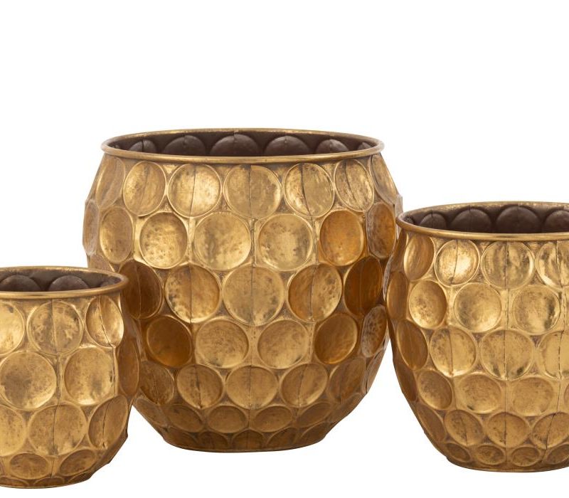 Set de 3 pots dalton metal or