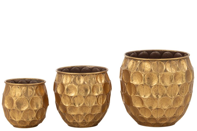 Set de 3 pots dalton metal or - Image 2