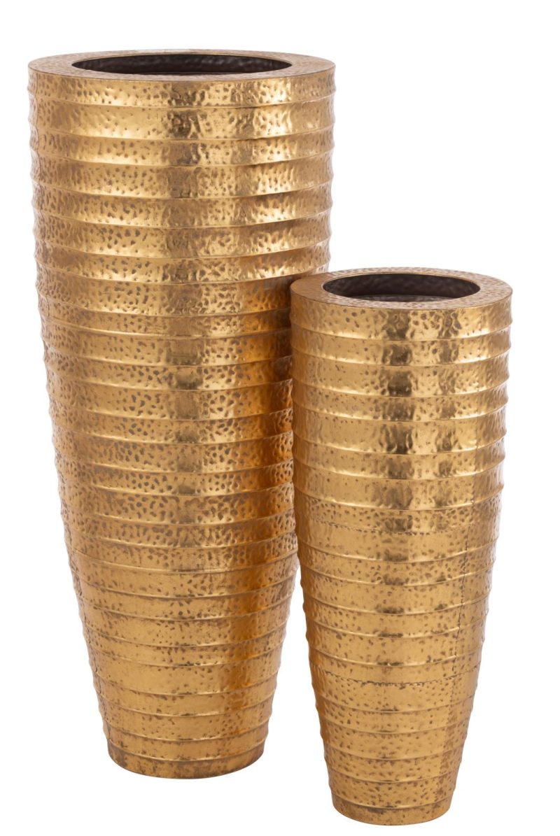 Set de 2 vases metal egypte metal or