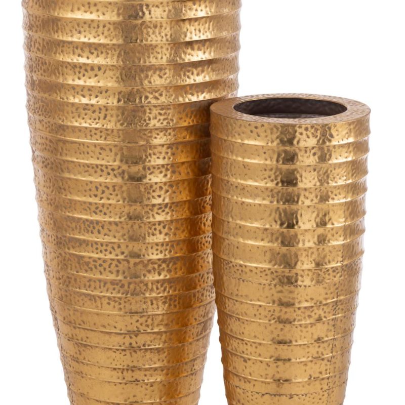 Set de 2 vases metal egypte metal or