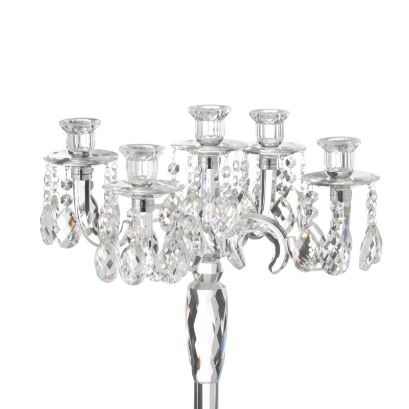 Chandelier 5 branches crystal transparent small