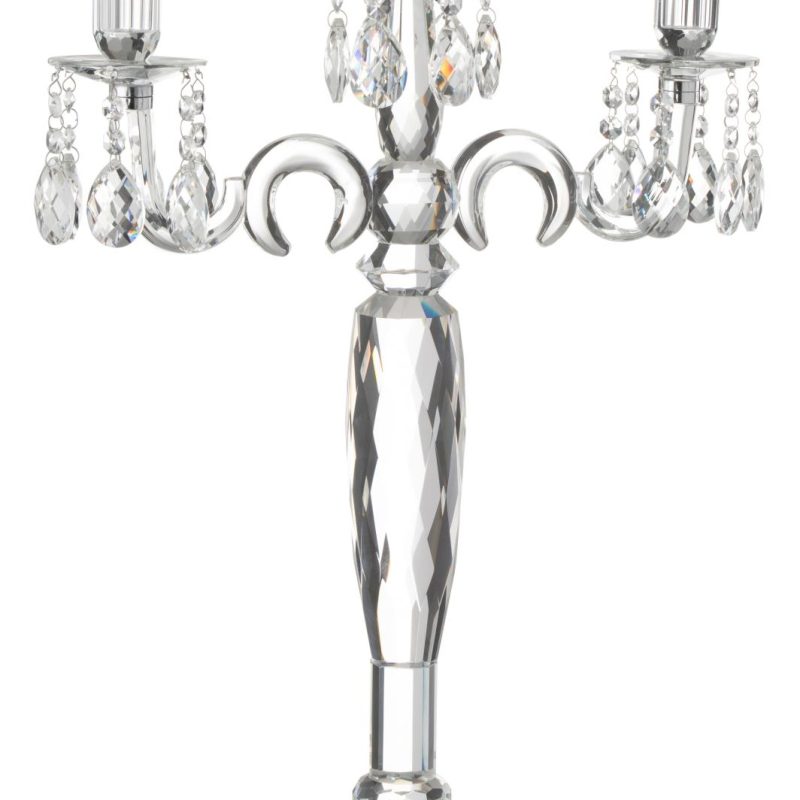 Chandelier 3 branches crystal transparent large