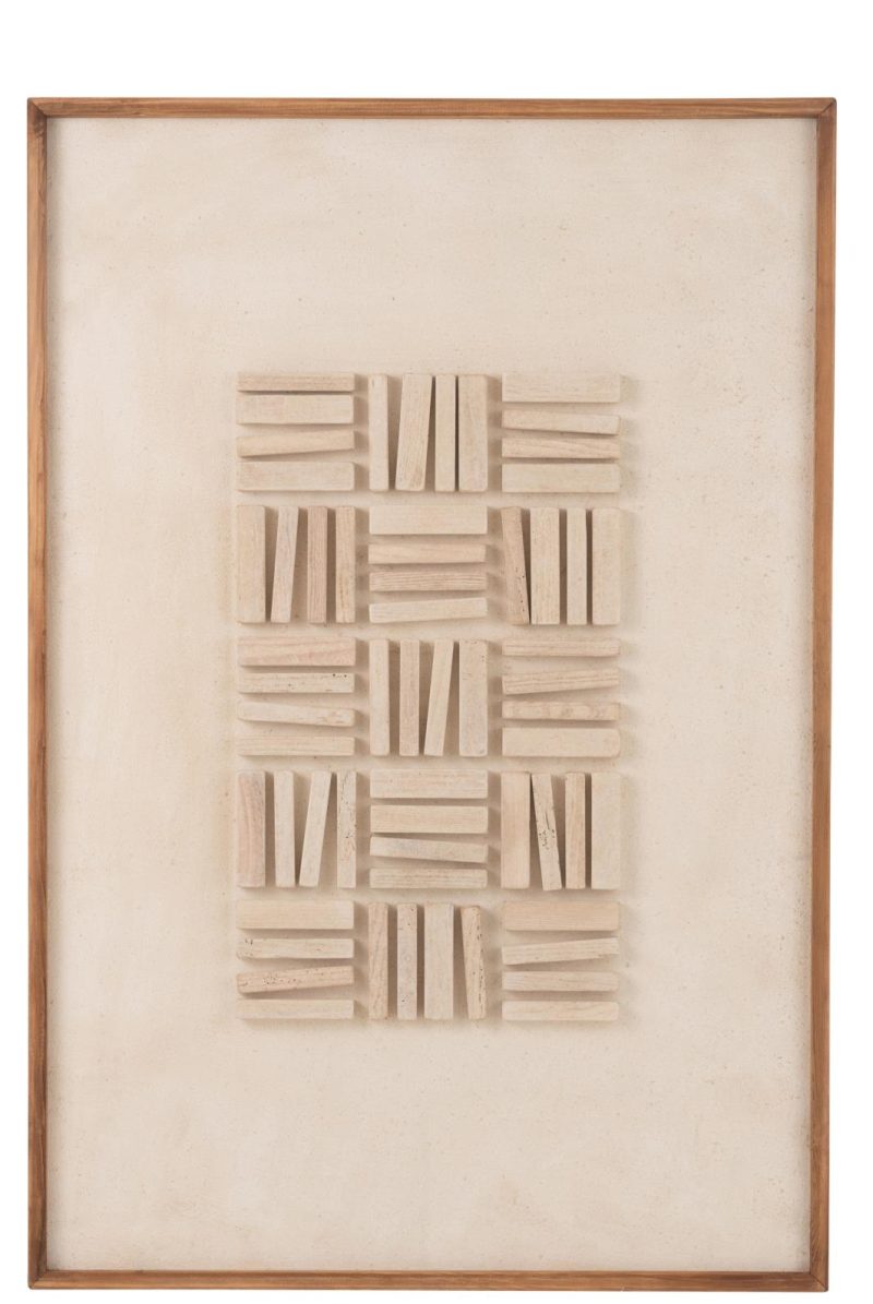 Decoration murale john bois de pin/toile blanc