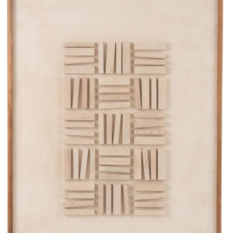 Decoration murale john bois de pin/toile blanc