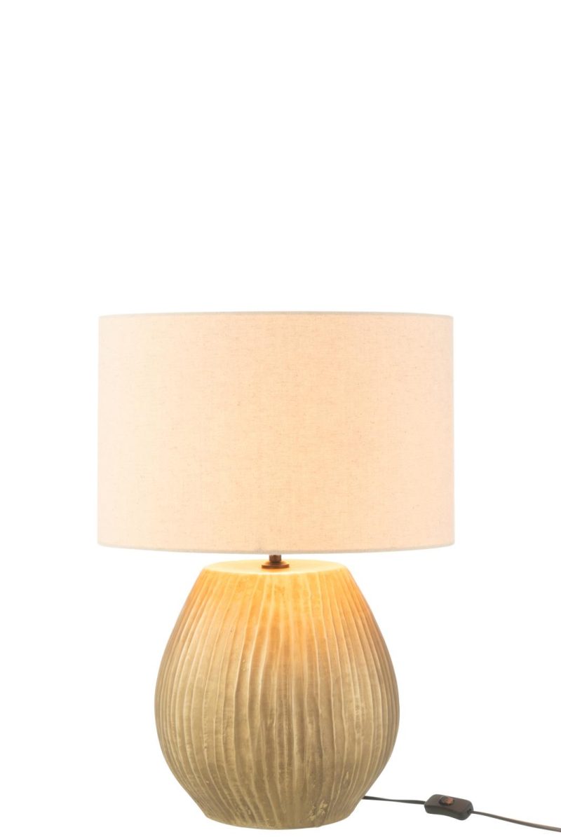 Lampe + abat-jour nebu rond ceramique or small