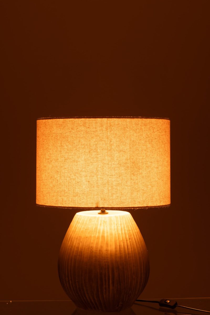 Lampe + abat-jour nebu rond ceramique or small - Image 3