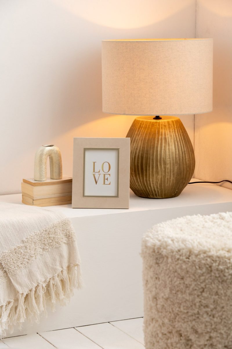 Lampe + abat-jour nebu rond ceramique or small - Image 4