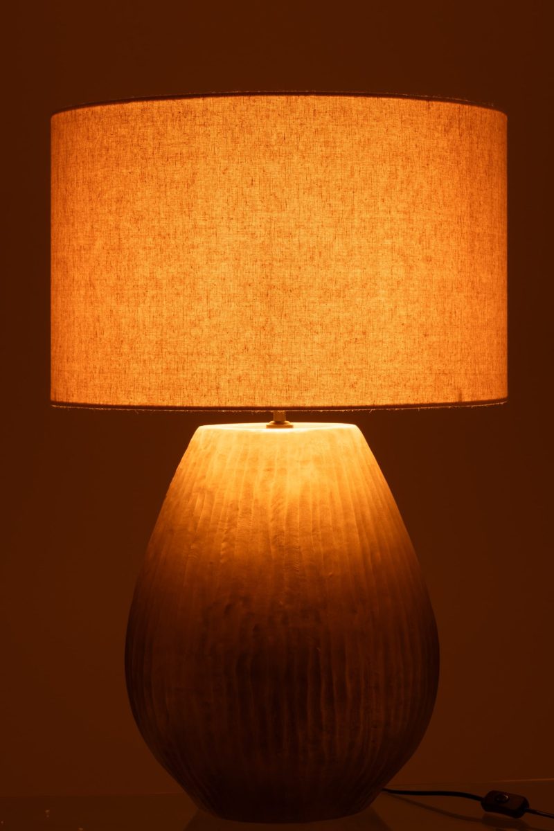 Lampe + abat-jour nebu rond ceramique or large - Image 3
