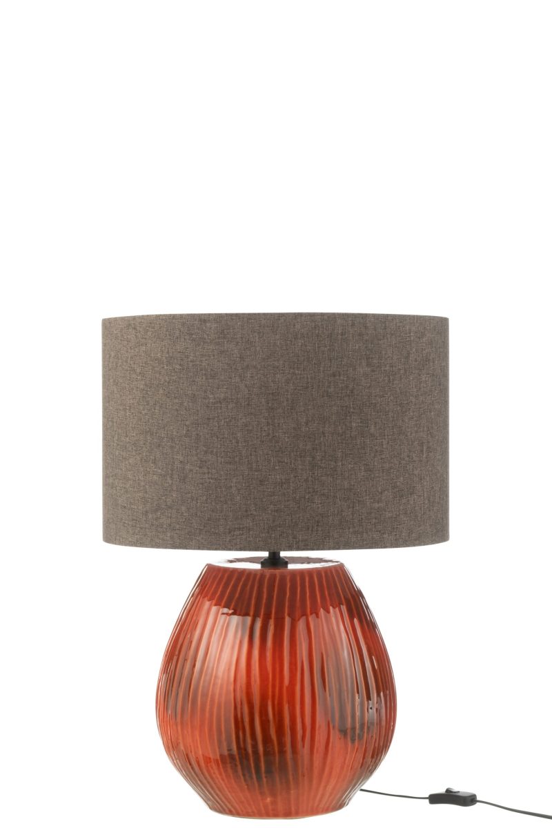 Lampe + abat-jour akane ceramique rouge small - Image 2