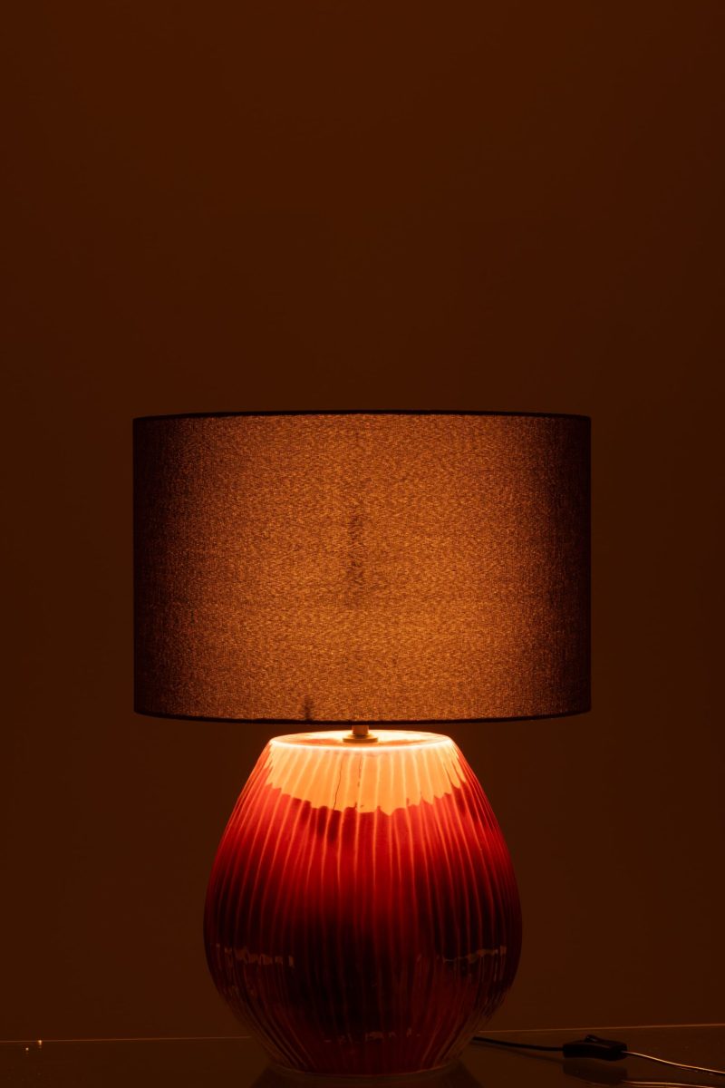 Lampe + abat-jour akane ceramique rouge small - Image 3